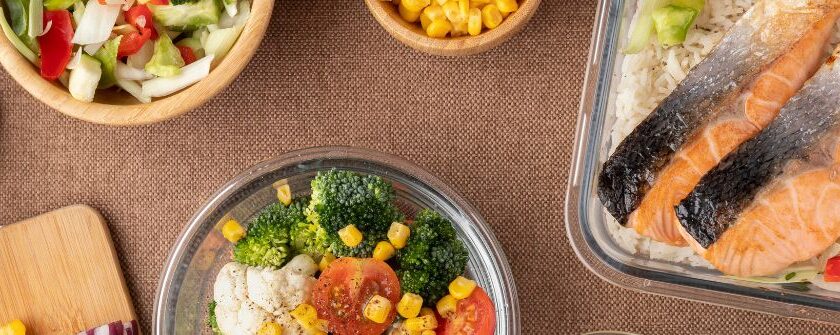 Mediterranean diet meals with grilled fish, fresh vegetables, and salads for post-holiday healthy eating